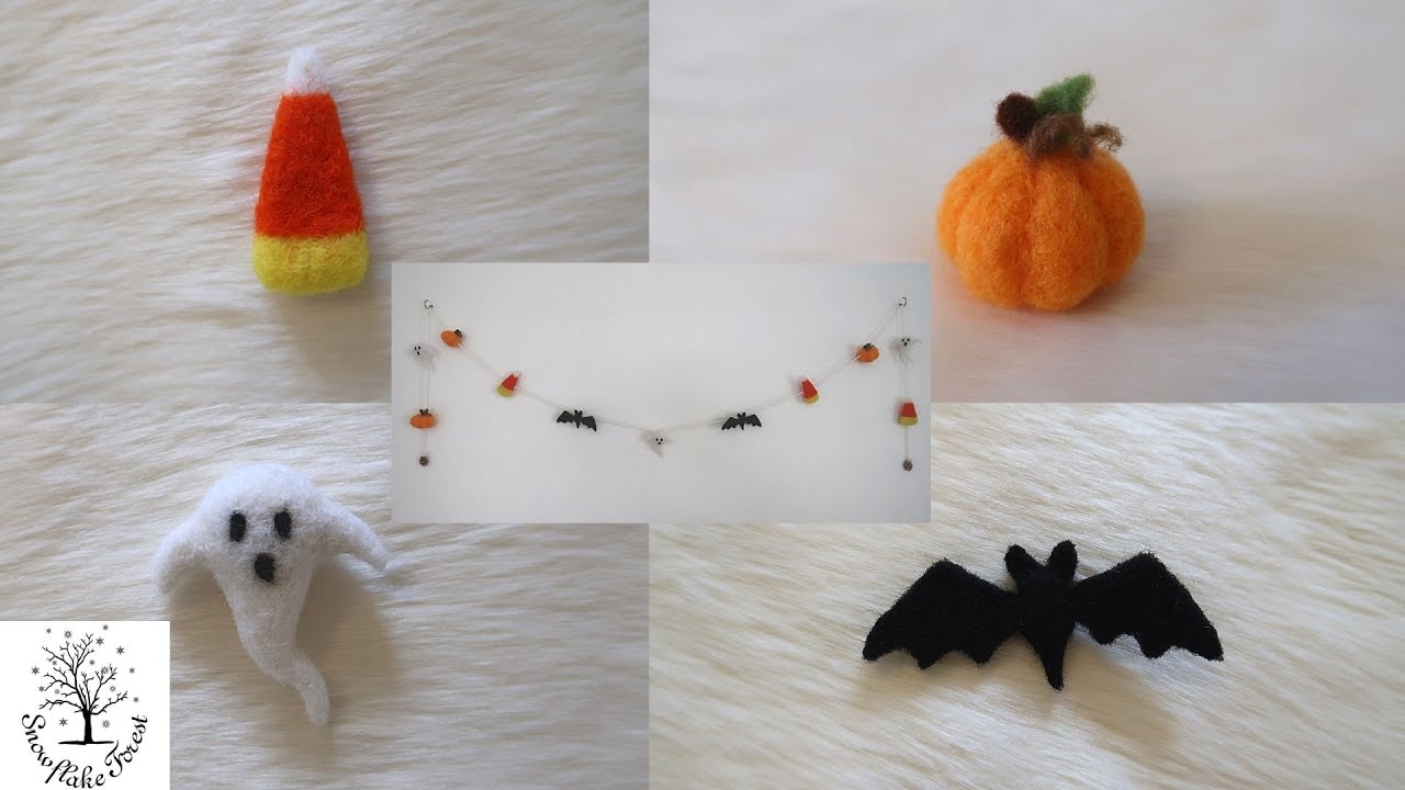 How To NEEDLE FELT A GARLAND Halloween