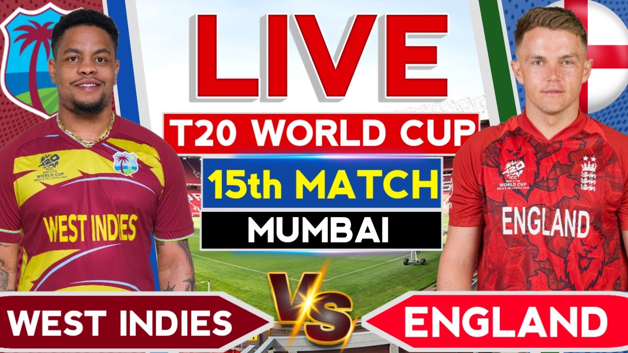 🔴Live: Eng vs WI T20 WC 15th Match Live | T20 World Cup Live | Cricket Commentary | Eng vs WI