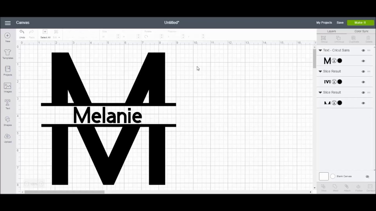 How to make a Split Monogram in Cricut Design Space