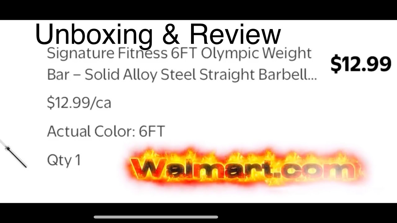 Unboxing and review: $13 Signature Fitness 6FT Olympic Weight Barbell from Walmart.com