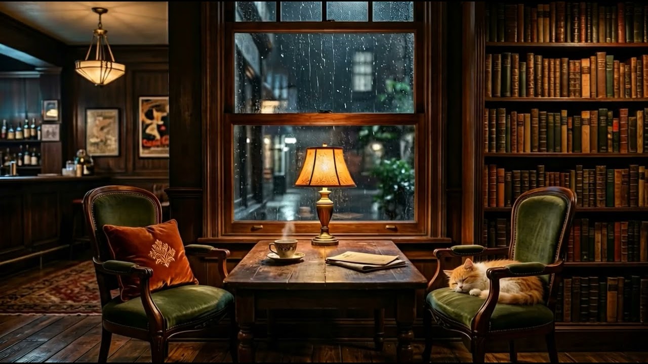Vintage Jazz on a Rainy 1940s Night 🌧️ Cozy Instrumental Dinner Jazz Ambience Playlist