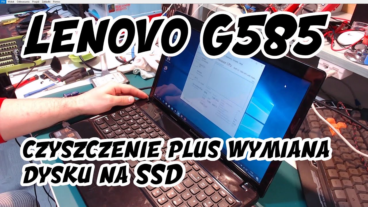 Lenovo G585 - czyszczenie plus wymiana dysku na SSD.