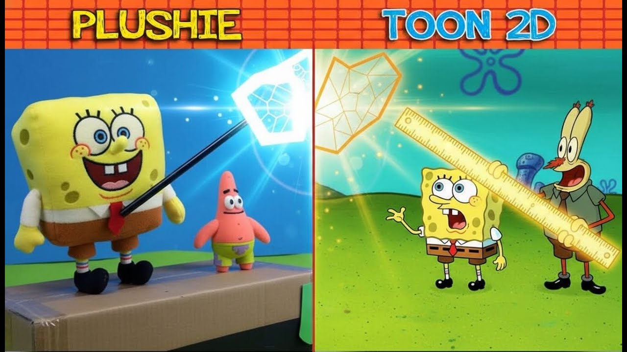 SpongeBob Plushie vs Toon 2D | SpongeBob Animation | Episode 52
