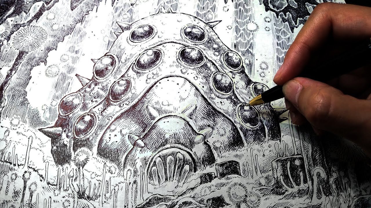 風の谷のナウシカ 王蟲＆腐海 イラスト ボールペン - Drawing Nausicaä ohmu＆toxic jungle Ballpoint pen Art