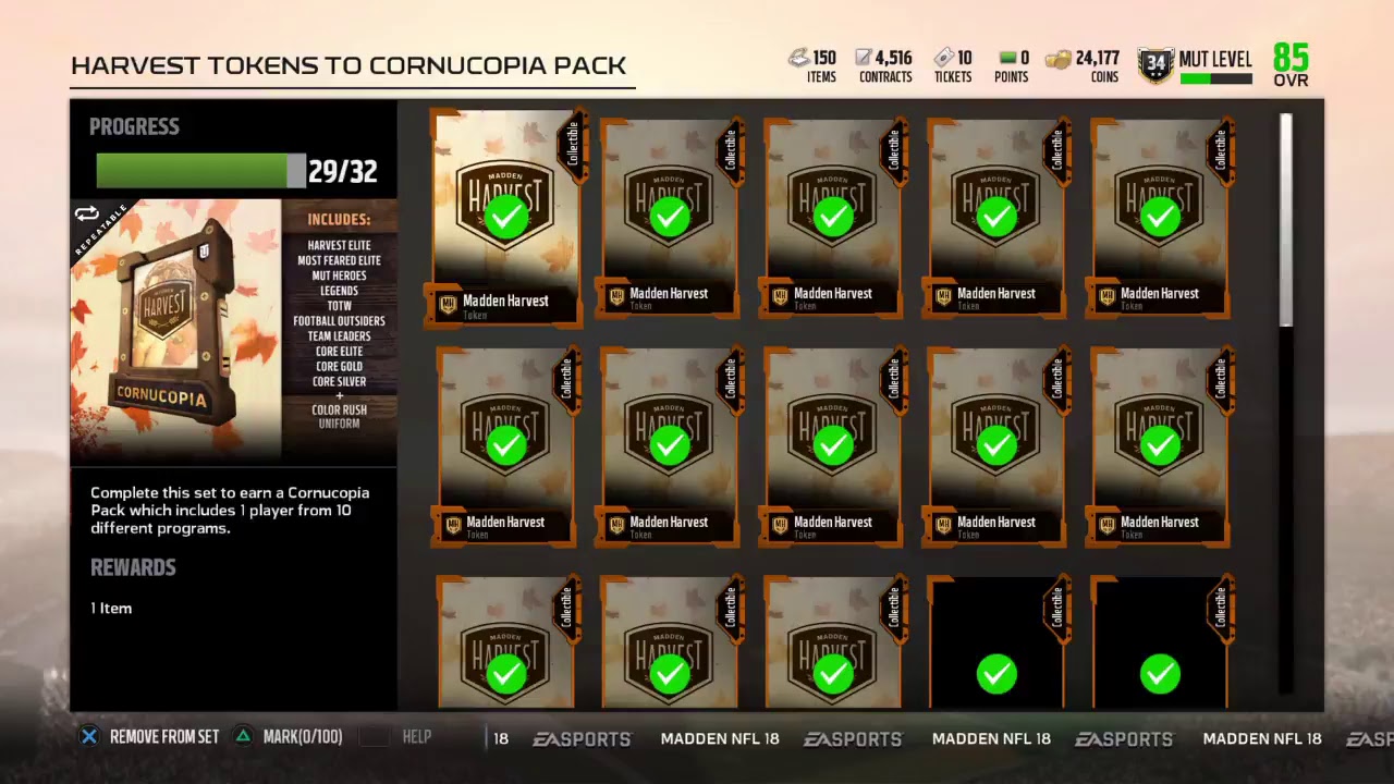 Madden 18: CORNICOPIA PACK!!!