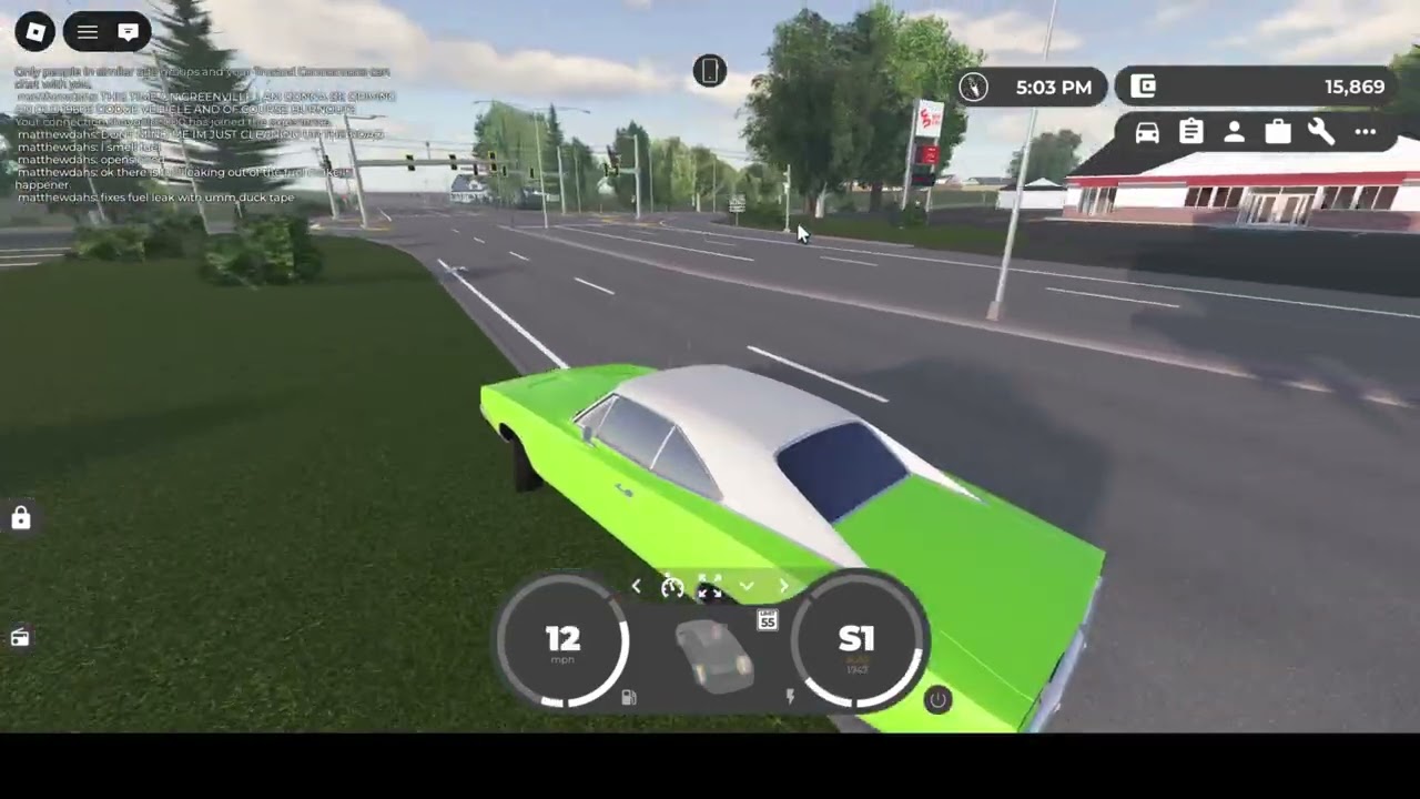 Driving a 1969 Dodge Charger (Correct me if im wrong) Greenville! Roblox Part 3.