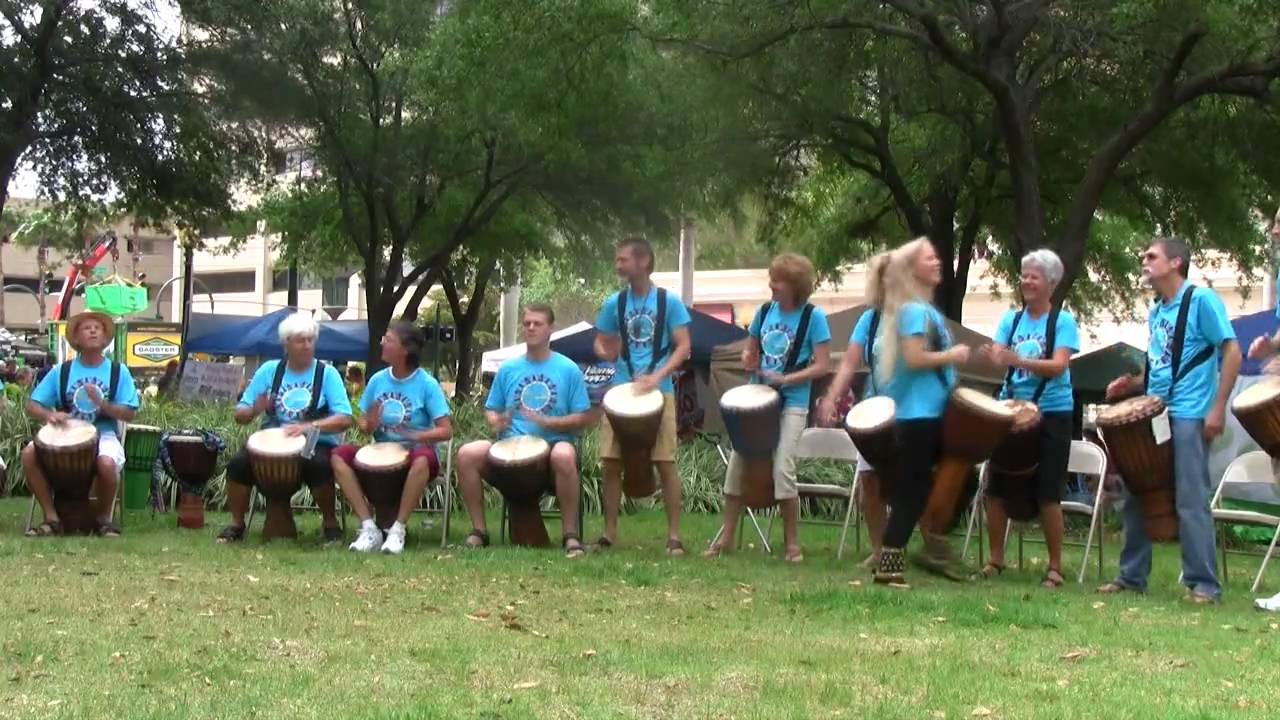 The Rhythm Inlet's Drum Students with Jeff Hanna and Barbara Gail, at the Sarasota EcoFest