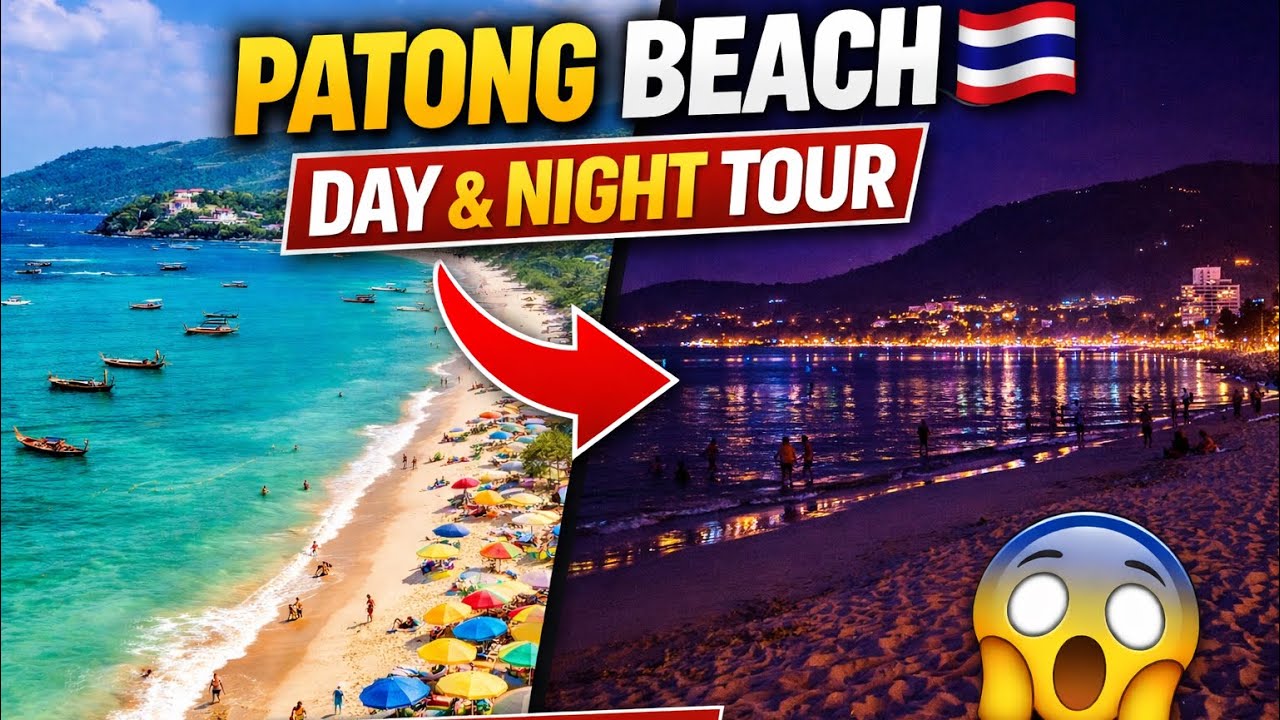 Patong Beach Phuket 🇹🇭 | Thailand’s Craziest Beach Walk at Day & Night! (4K Walking Tour)