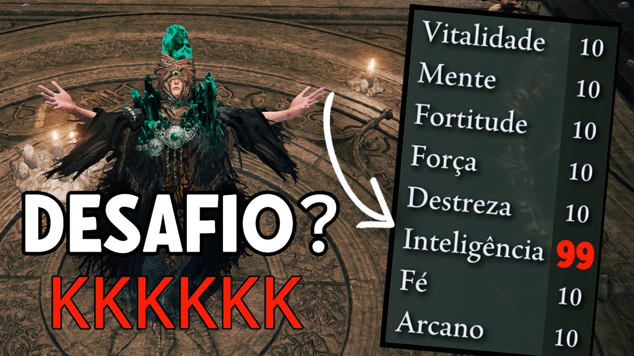 ZERANDO ELDEN RING SÓ UPANDO INTELIGÊNCIA! - Desafio SoulsBorne