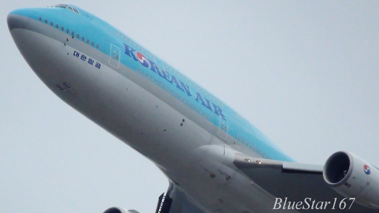 [747-8 Intercontinental] Korean Air Boeing 747-8I (HL7643) pushback, taxi and takeoff from KIX/RJBB