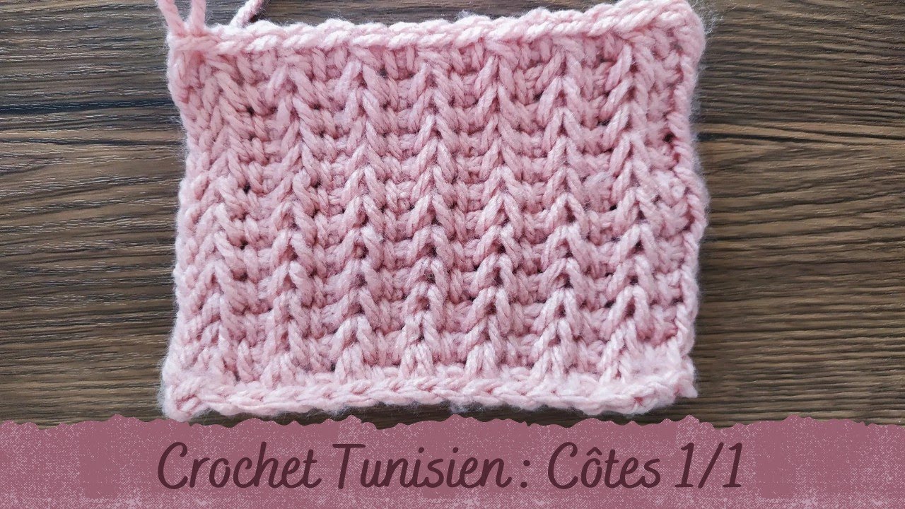 POINT AU CROCHET TUNISIEN - Point Côtes 1/1