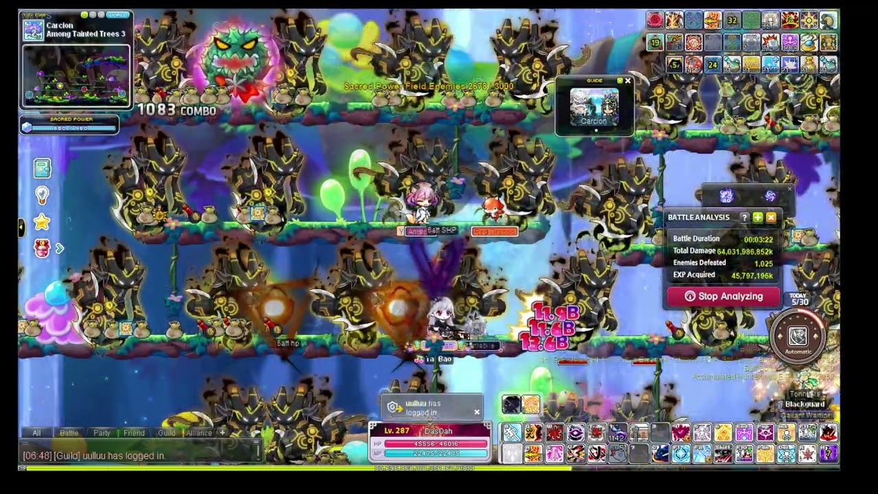 MapleStory Shadower Carcion AFK Farming Tree 3 (1858/6MIN)