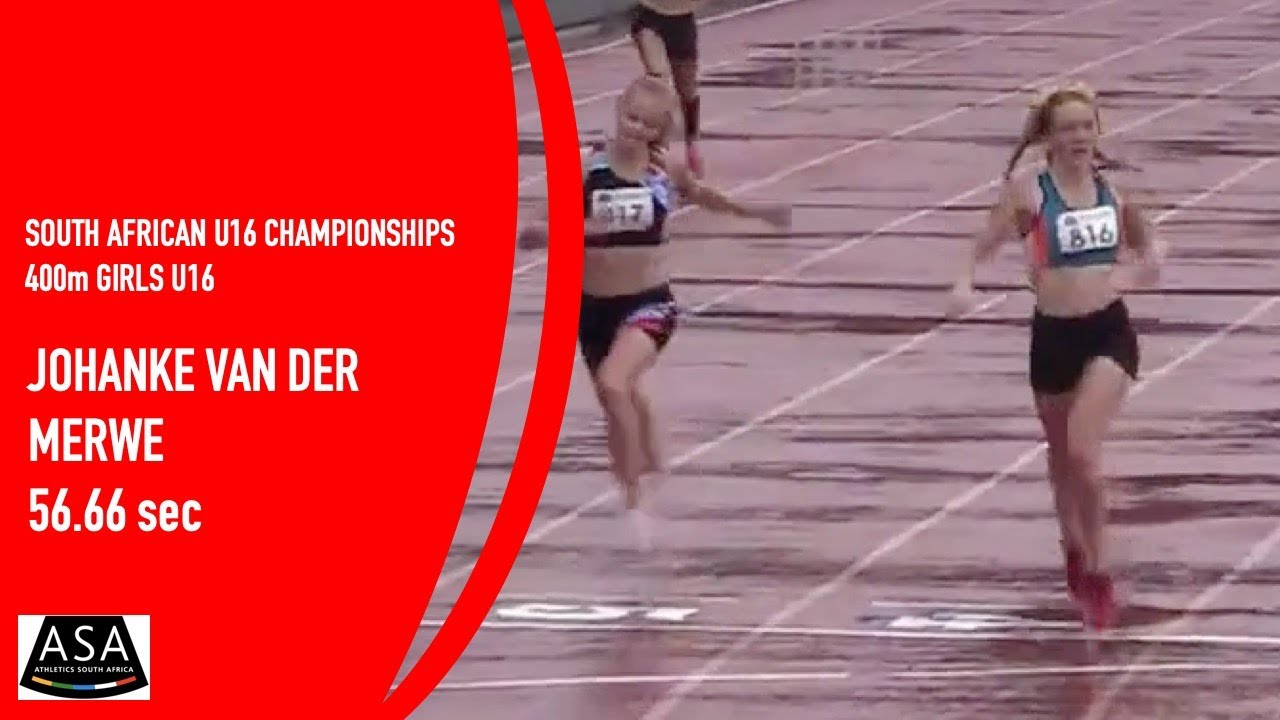 Johanke van der Merwe wins U16 400m at ASA Championships, Potchefstroom in 56.66 - 2 April 2022