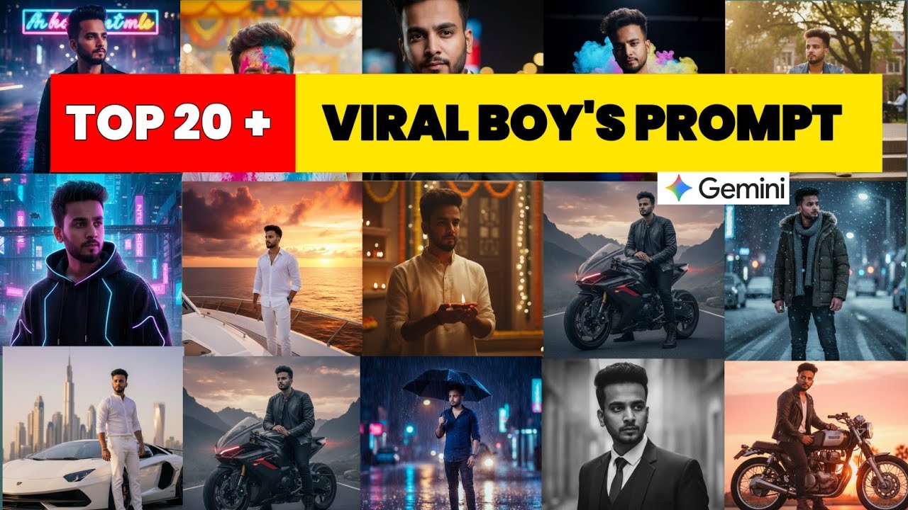 New Trending Gemini Boys Prompts | Best 20 Boys Prompts | New Gemini Ai Photo Prompt 