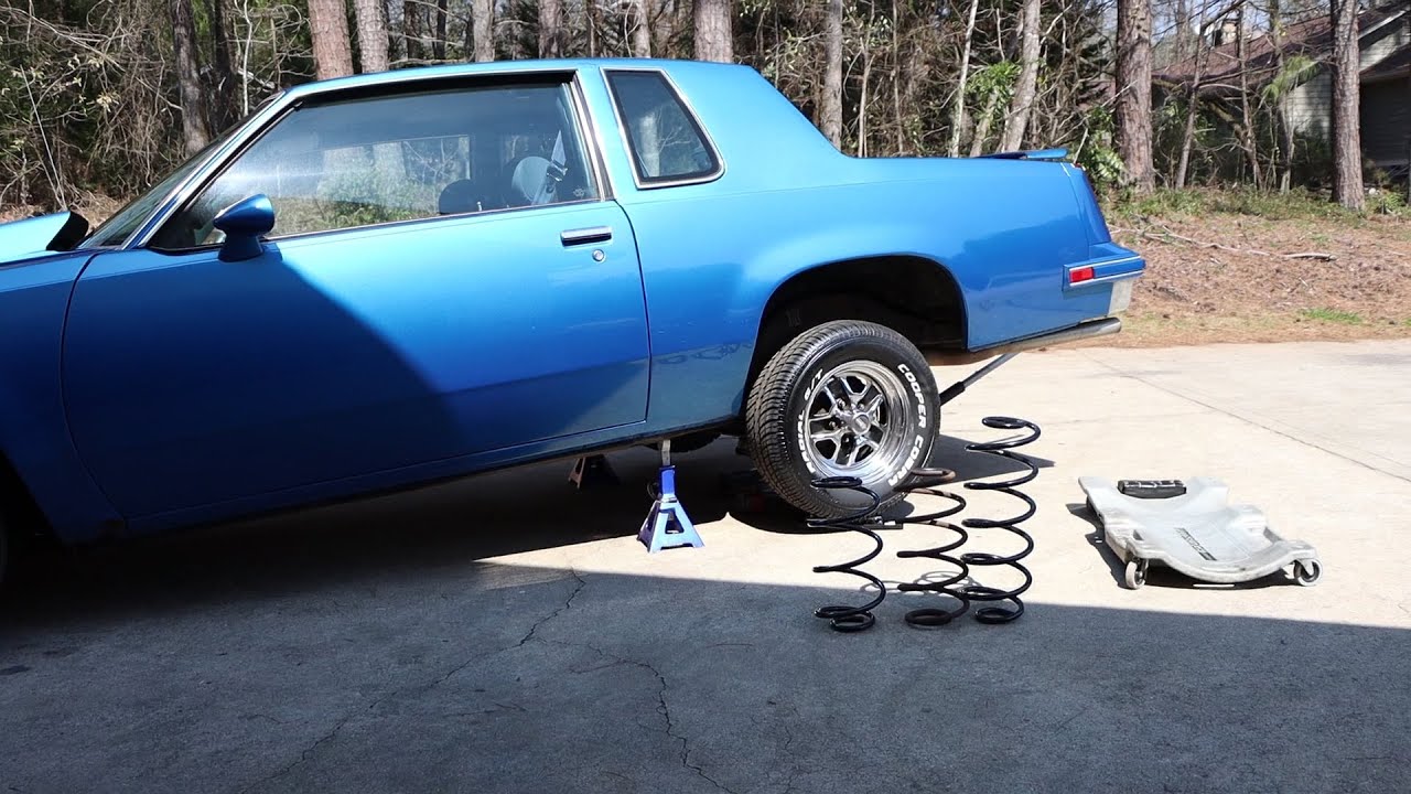 INSTALLED THE NEW REAR COIL SPRINGS IN THE SUPERCHARGED CUTLASS!