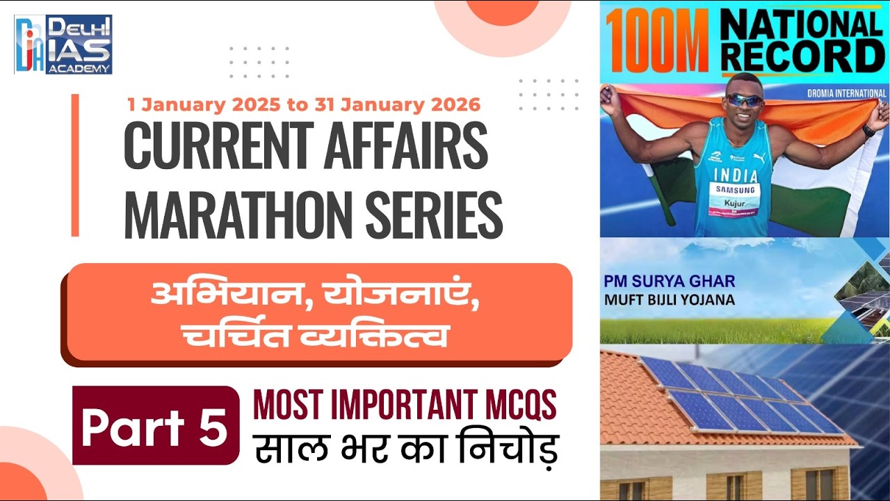 Current Affairs Marathon 2025–26 | Part-5 | Most Important MCQs | CGPSC / VYAPAM