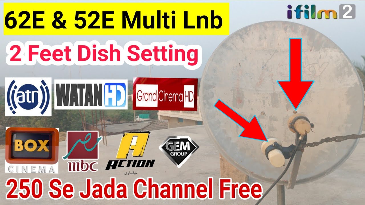 Yahsat 52E With Intelsat 62E On Multi Lnb 2 Feet Dish Setting | 52E & 62E Multi Lnb Kaise set Kare