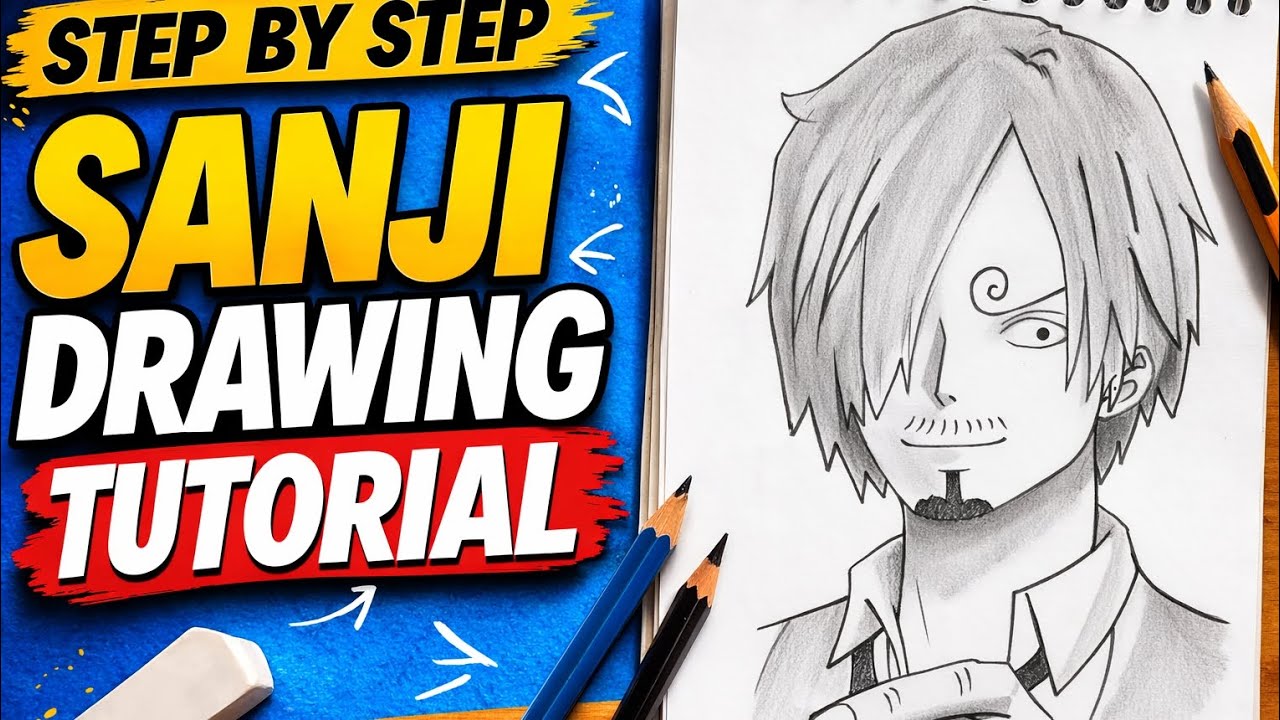 Drawing Sanji from One Piece Step by Step | Anime Sketch Tutorial ✏️