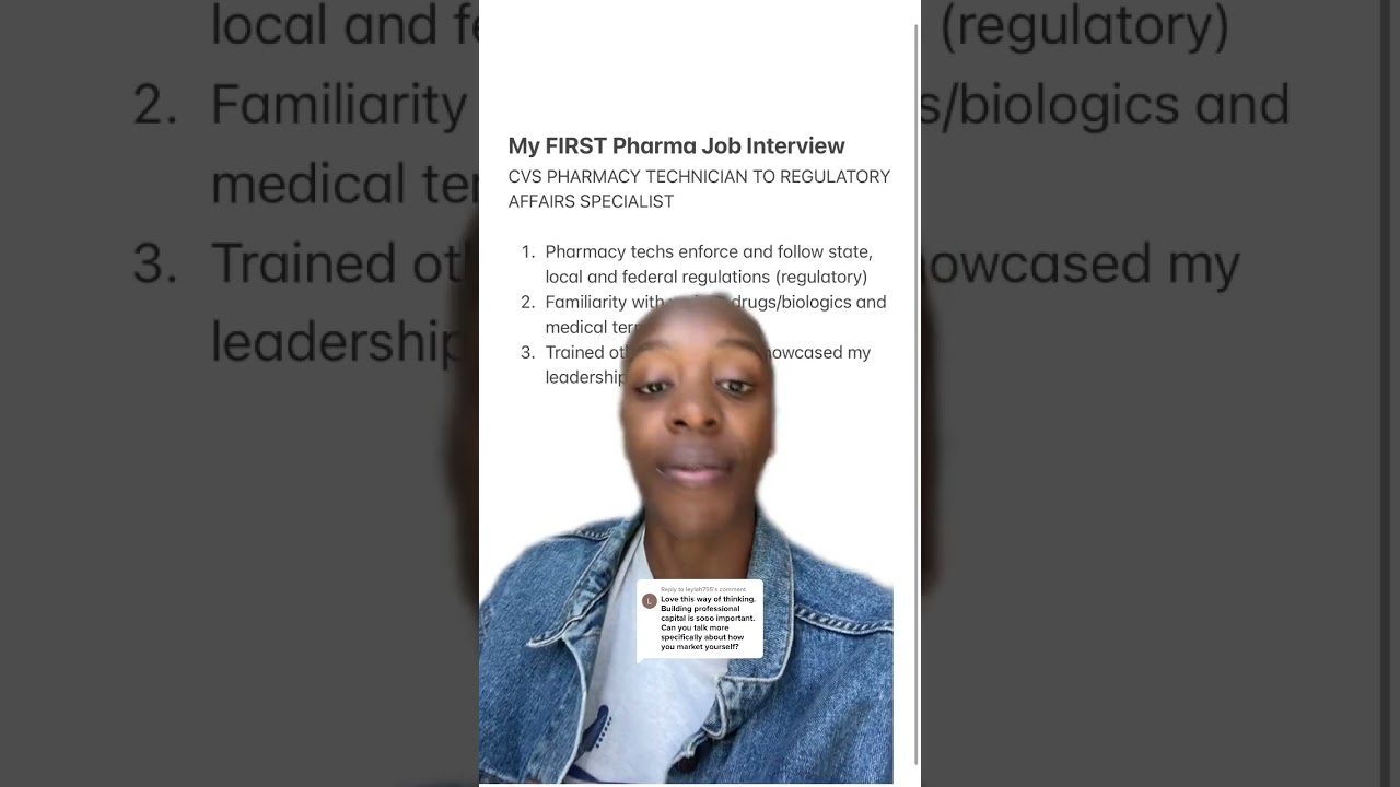 How I transitioned from being a Pharmacy Technician to a Lead Regulatory Affairs Associate #biotech