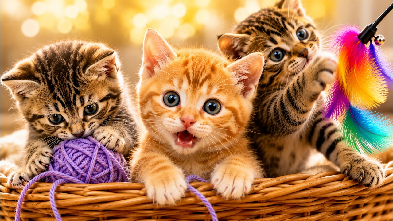 Знакомство с кошкой и котятами 🐱 | Учим звуки кошек | Медленный английский для малышей