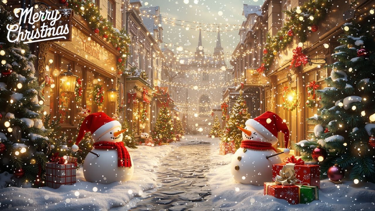 Peaceful Christmas Night Ambience 🎄Beautiful Snowy Winter Music 2026 for Relax & Sleep