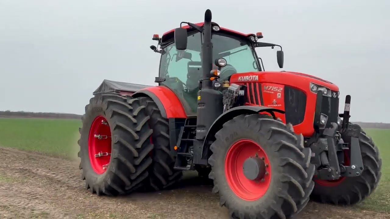 KUBOTA M7152 | Műtrágya szórás 2022 | JCB | Bokrositó hengerezés