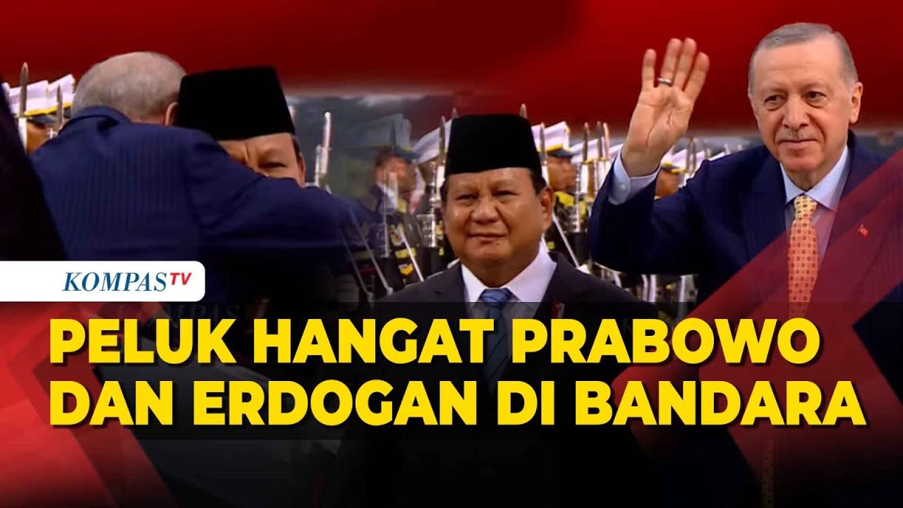 Momen Peluk Hangat Prabowo dan Erdogan di Bandara Sebelum Pulang ke Turki
