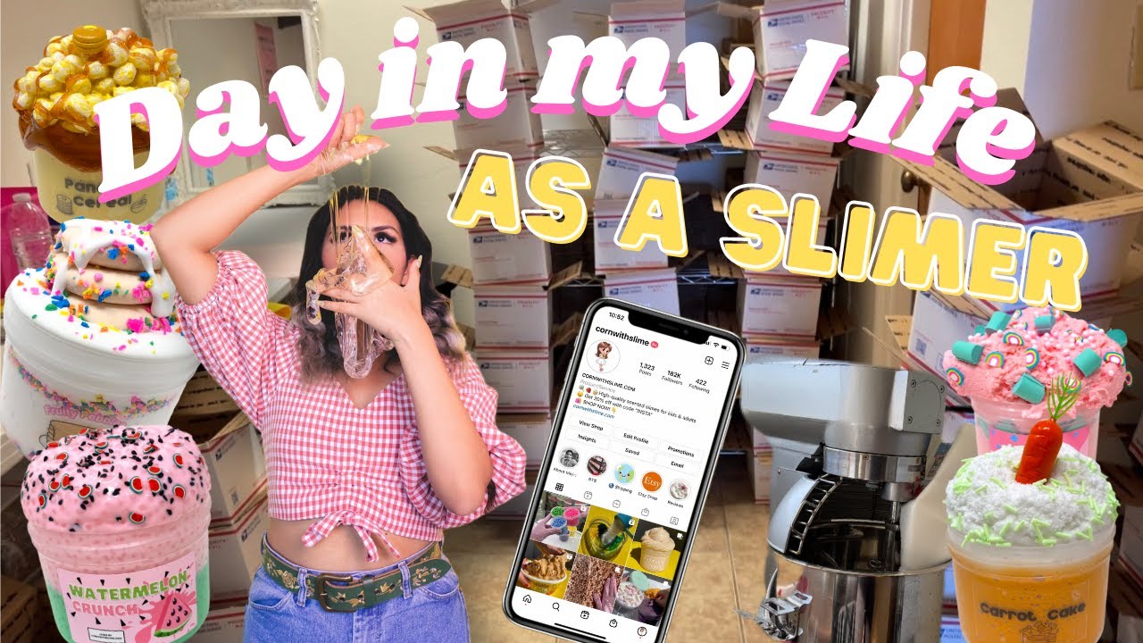 DAY IN MY LIFE AS A SLIMER - Making Slime, Restock With Me, Packing Orders