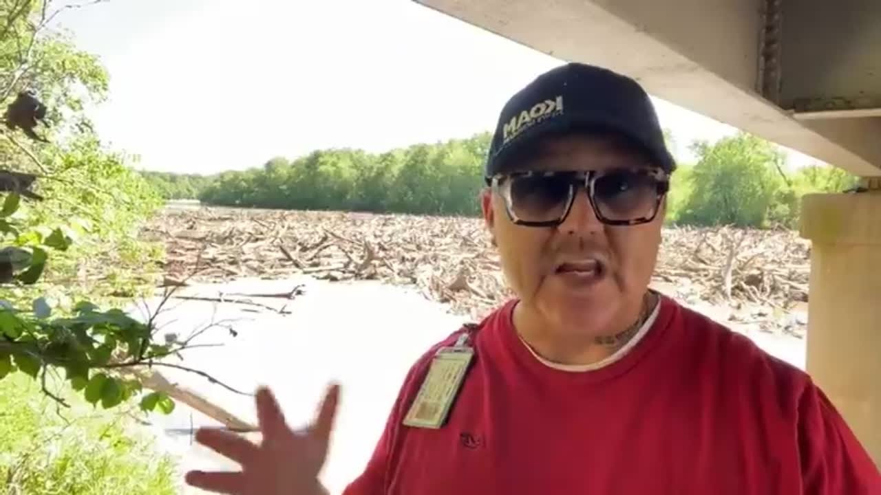Live: Massive logjam on Neosho River at Twin Bridges State Park is a growing problem