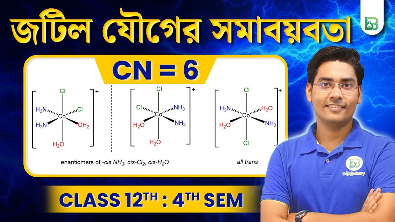 Isomerism of Coordination Complex,CN=6 in bengali class12, 4th sem/জটিল যৌগের সমাবয়বতা, BongMistry