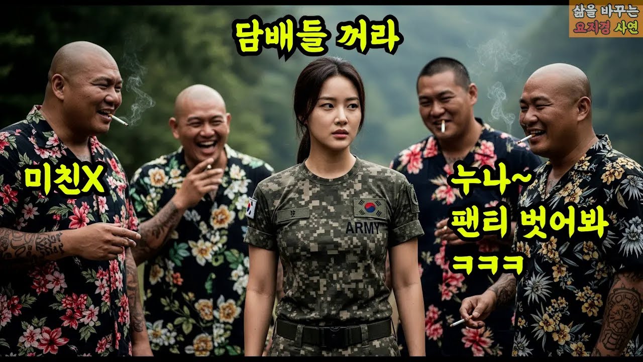 산에서 담배피던 MZ조폭들을 참교육한 특전사 707 특임대 여군 소령   성희롱 하던 조폭들의 최후