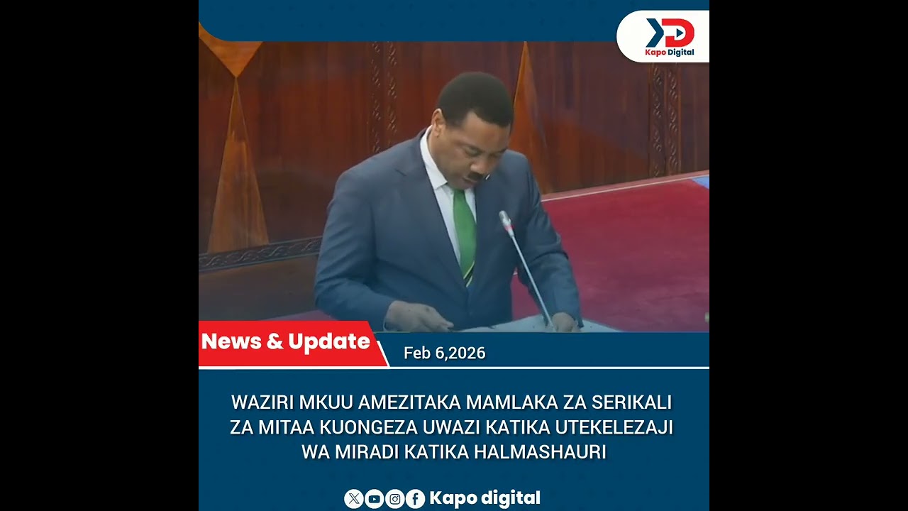 Waziri Mkuu wa Jamhuri ya Muungano wa Tanzania, Mheshimiwa Dkt. Mwigulu Nchemba.