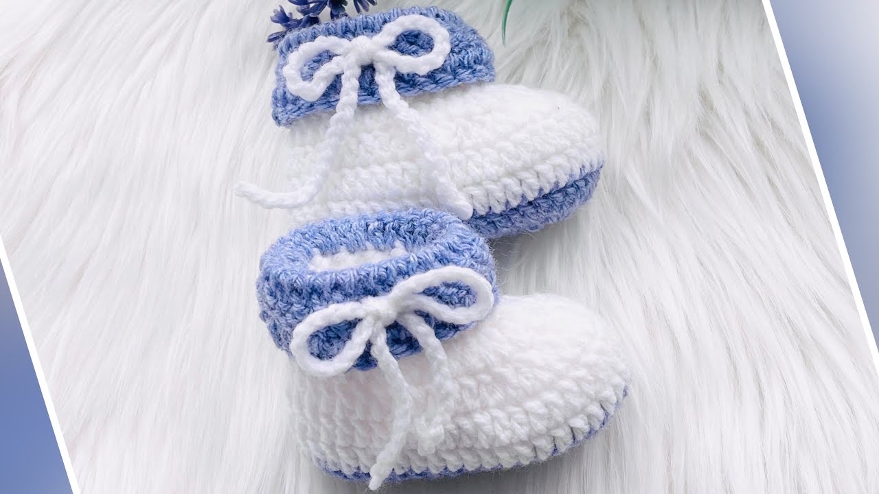 SON PRECIOSOS! 🤩 Zapatitos, Escarpines, Botitas para bebe a crochet SUPER FACIL PATRON DE GANCHILLO