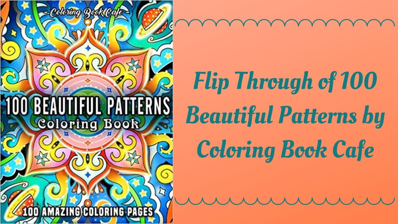 Flip Through of 100 Beautiful Patterns by Coloring Book Cafe