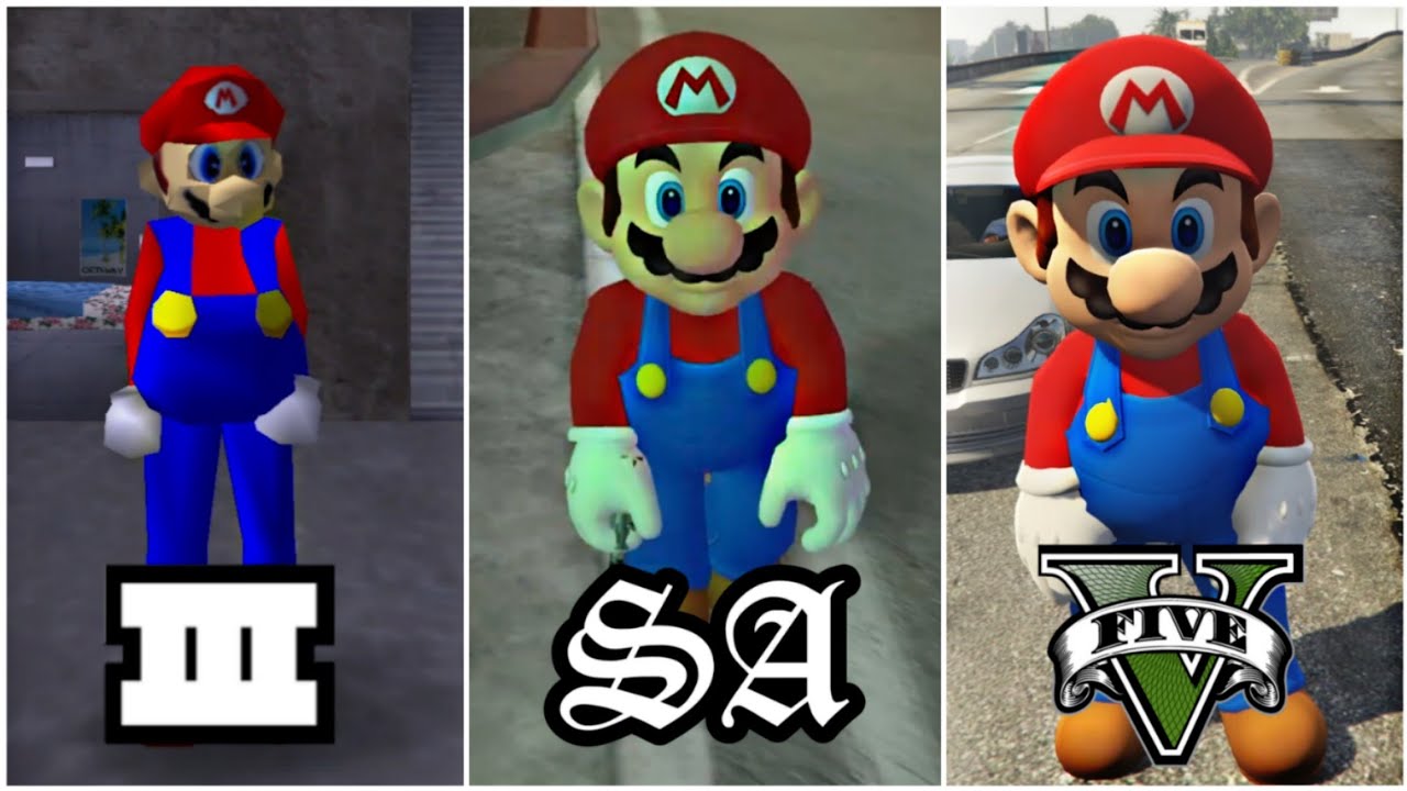 Evolution of MARIO in GTA Games | Super Mario Visits Every GTA Game