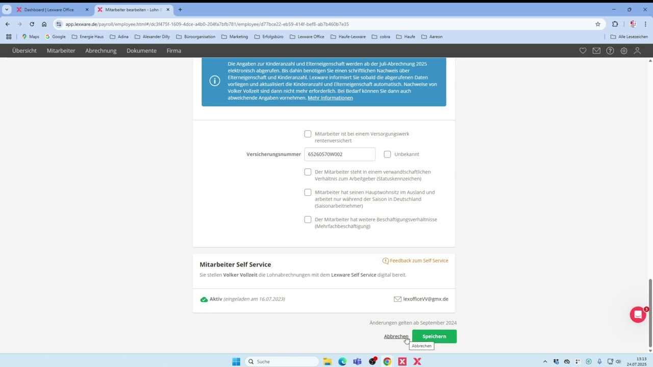 #lexwareoffice Lohnabrechnung -  Mitarbeiter