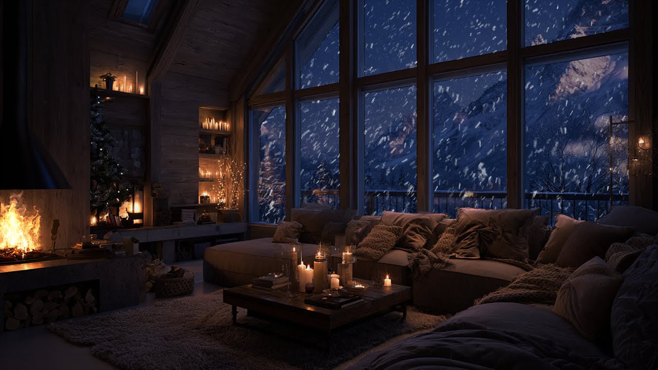 Wrapped in Firelight and Piano ❄️ Gentle Winter Sounds for Focus and Serenity