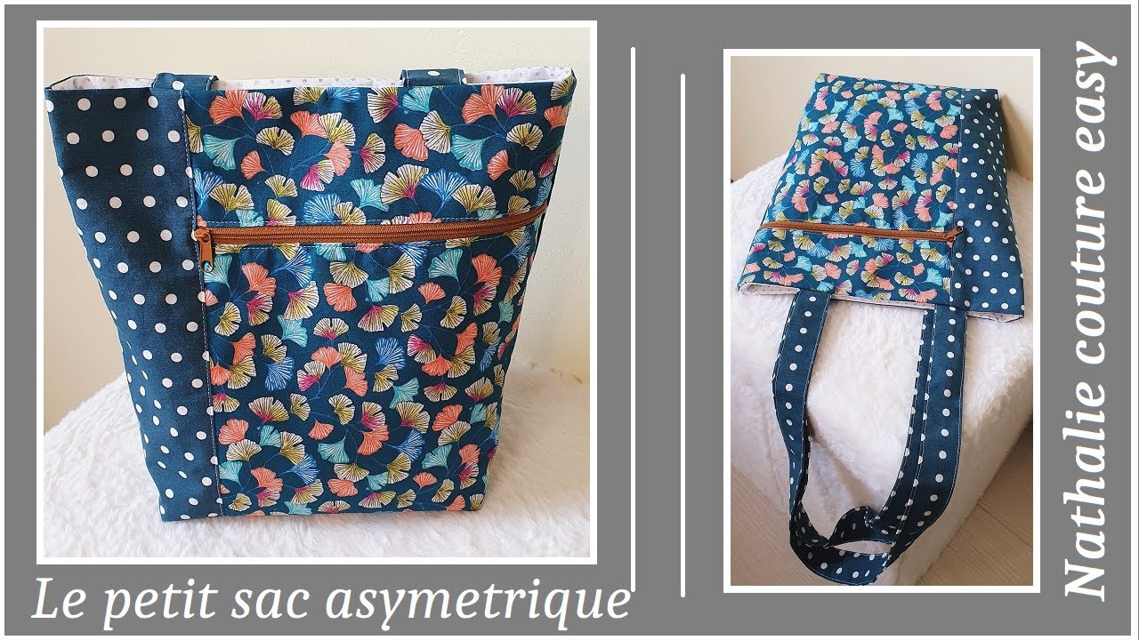 le petit sac asymétrique simple, rapide et facile à réaliser par Nathalie couture easy