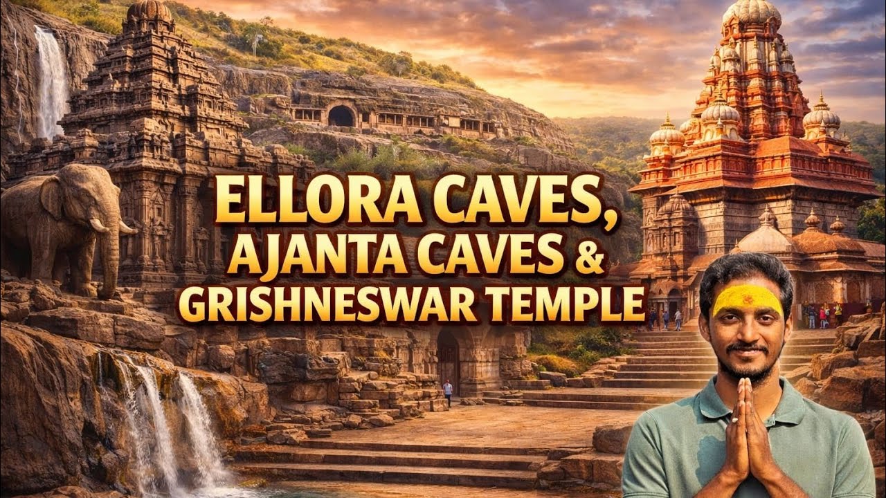 GRISHNESWAR TEMPLE // AJANTA AND ELLORA CAVE --Full video in Telugu #solotravel #india #himalayan