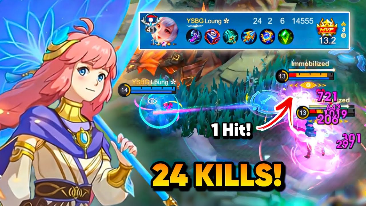 24 Kills! Kagura 1 Hit Build Gameplay! | MLBB 