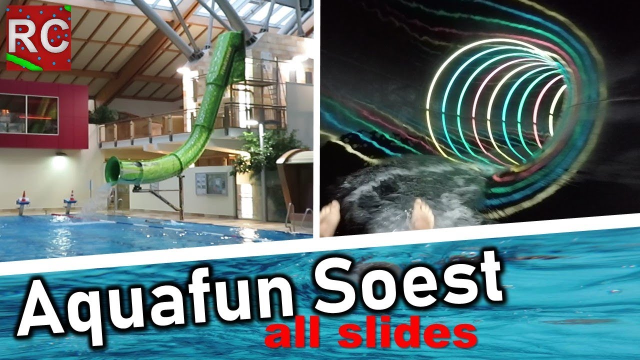 AquaFun Soest - alle Rutschen / all slides (mit FunAconda) POVs 2018