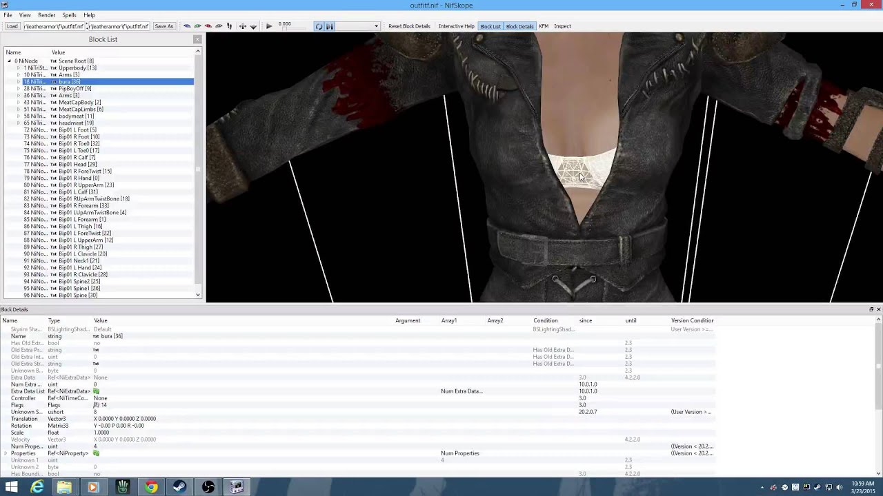 Using Nifskope to Remove a Block