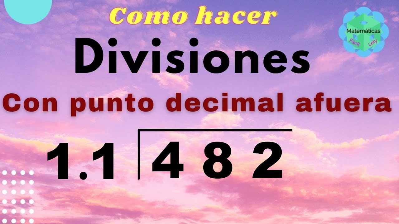 Como hacer una DIVISION CON PUNTO DECIMAL🔴 AFUERA DE LA CASITA💛