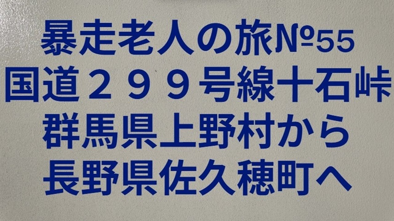 暴走老人の旅№55国道２９９号線十石峠