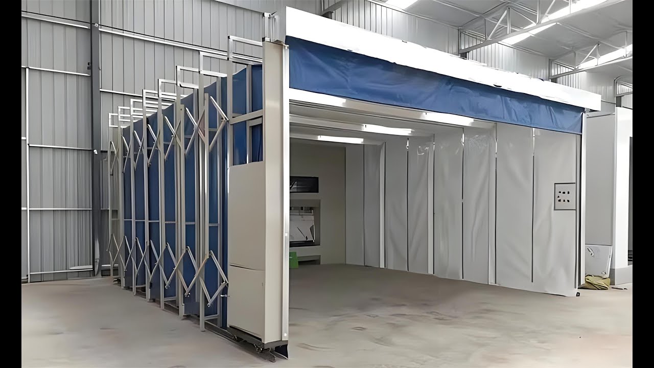 Retractable Spray Paint Booth Installation For Reference#paintbooth #spraybooth