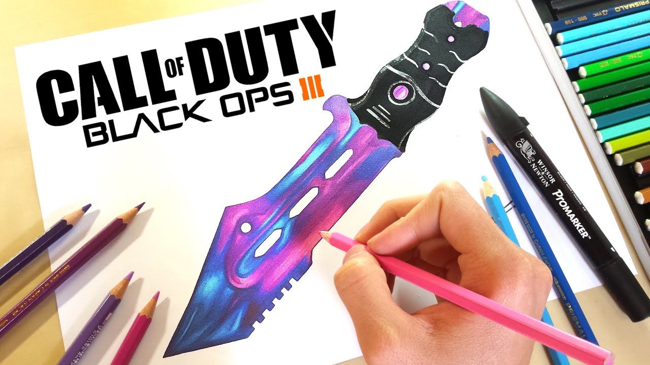 Drawing - Combat Knife Dark Matter - Black Ops 3