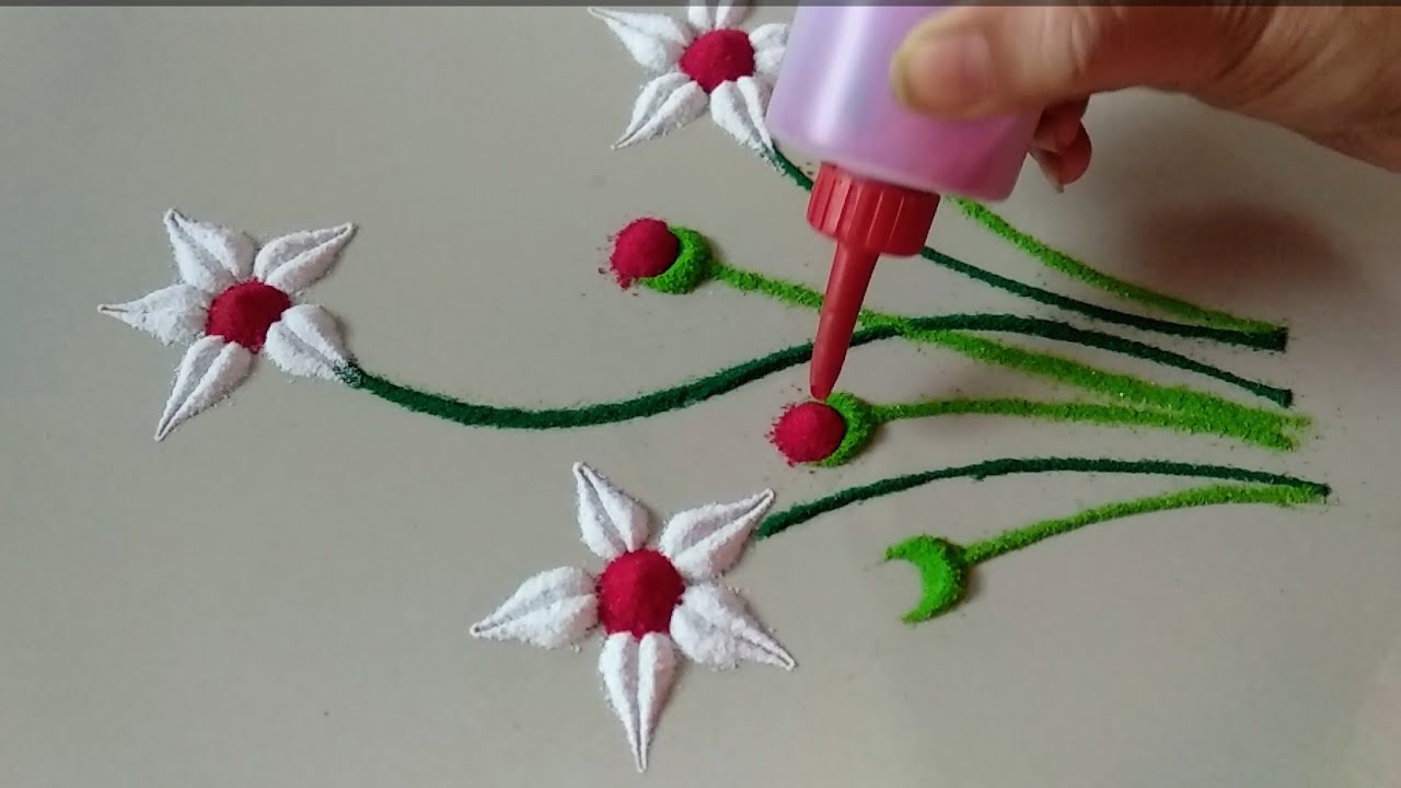 very easy and innovative flower rangoli design 2020