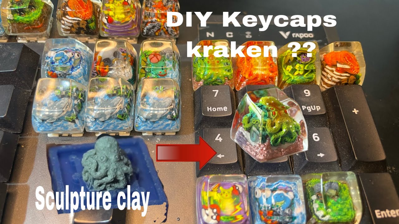 Qua ang || DIY keycaps kraken - Bạch tuộc đáy biển