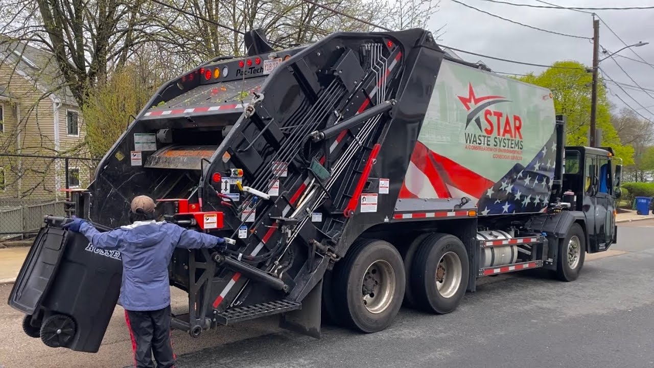 Black Battle Motors LET2 Crew Cab PacTech Rearloader Garbage Truck