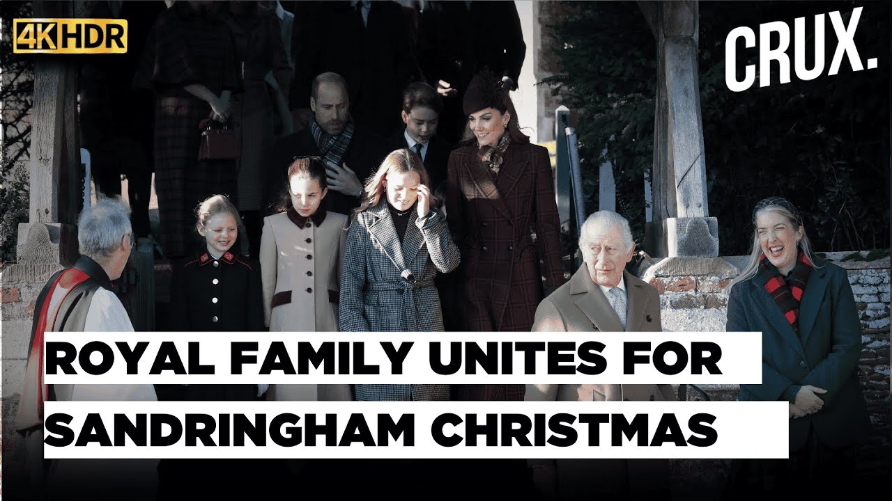 King Charles And British Royal Family Gather For Christmas Day Church Service In Sandringham | 4K